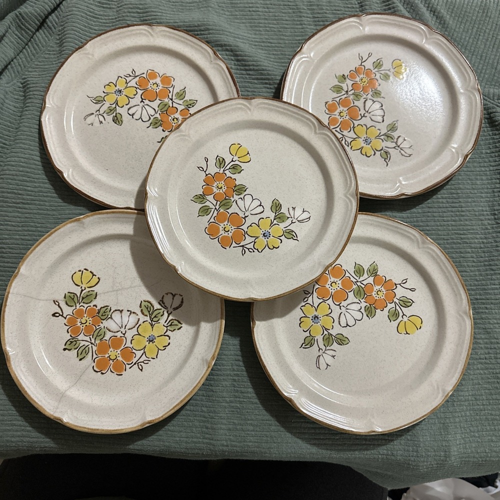 Set Of 5 HEARTHSIDE Baroque "Spring Garden"  Stoneware